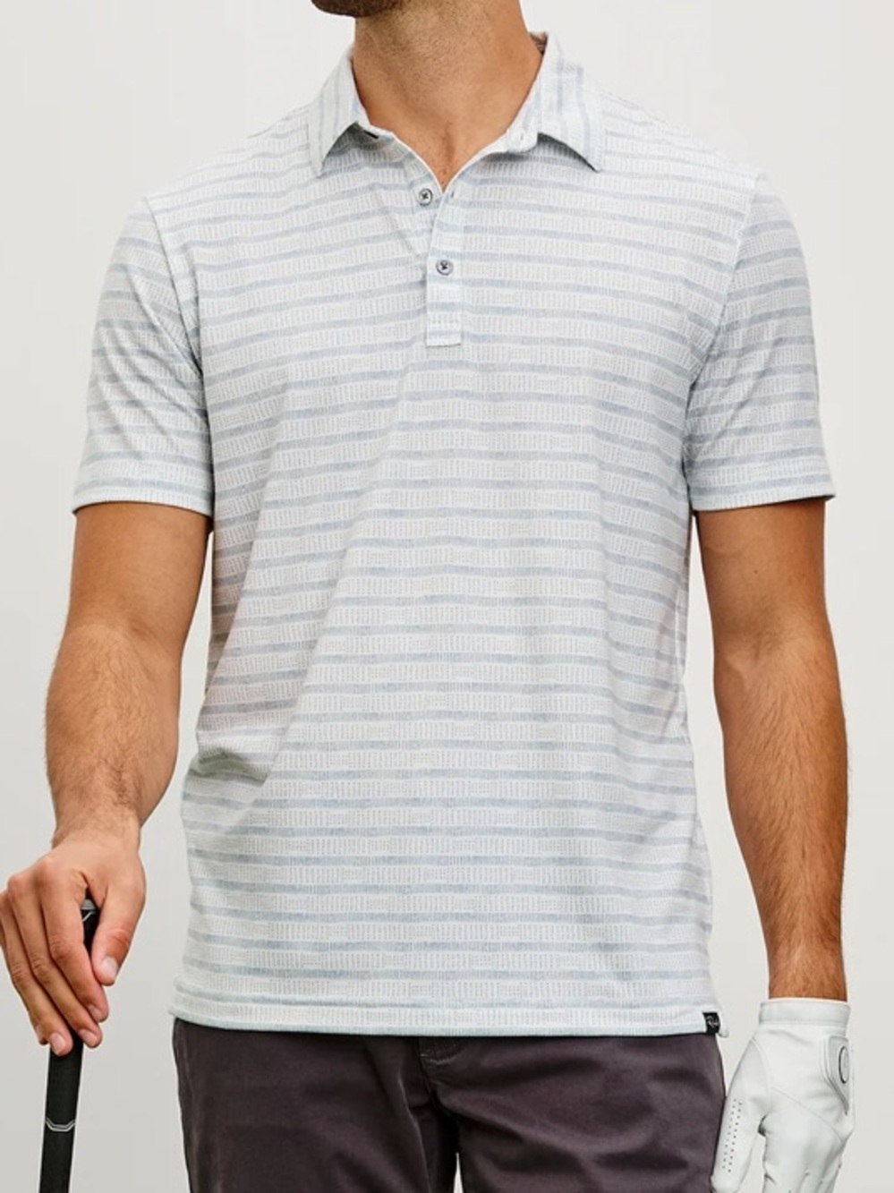 Rails‎ Merced Golf Polo Short Sleeve Performance Sashiko Border White Blue XL